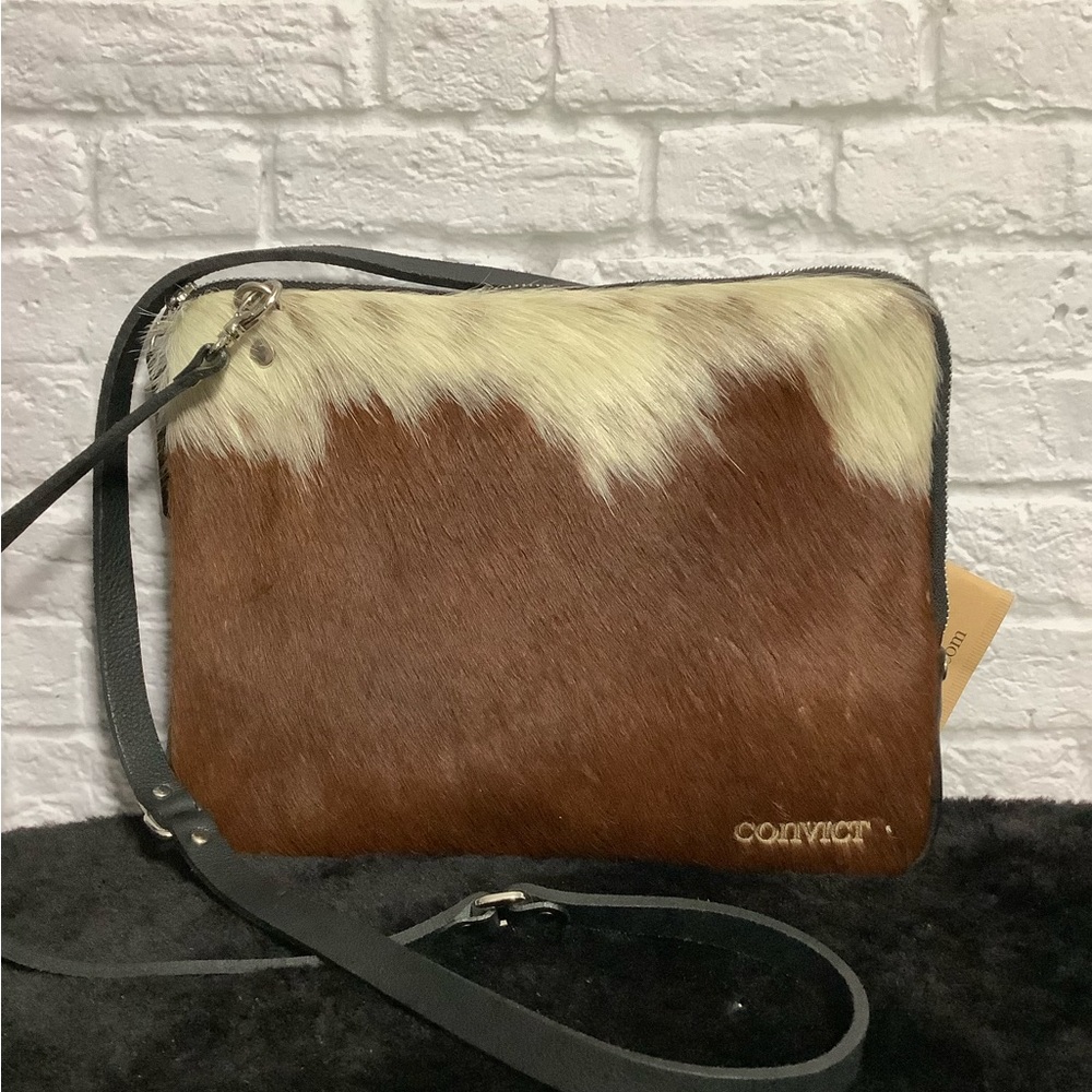 Convict Grace Soft Cross Body Bown Cowhide bag. NWT